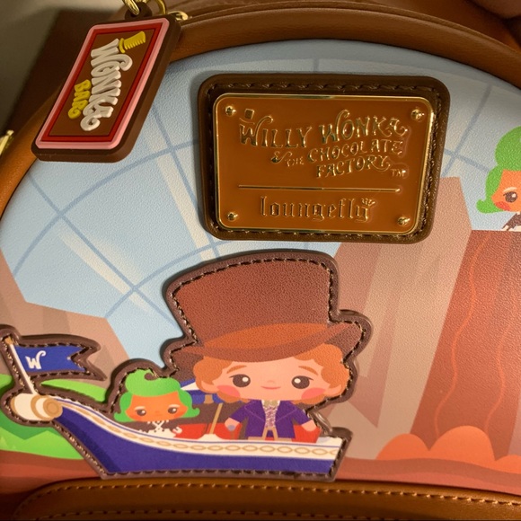 NWT Loungefly Willy Wonka and the Chocolate Factory Mini Backpack & Wallet Set - Picture 9 of 16